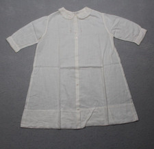 Vintage Handmade Dress Baby Girl White Cotton Sheer Mid Sleeves 1930s