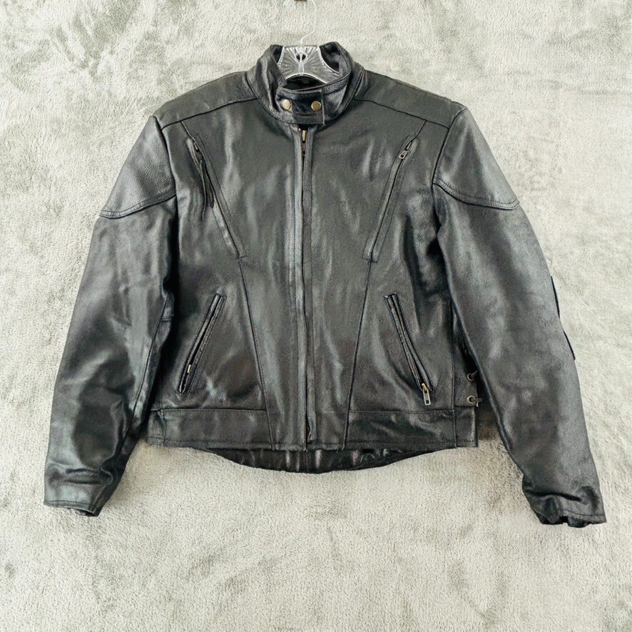 Echtes Leder Leather Moto Jacket Mens S Black Motorcycle Biker