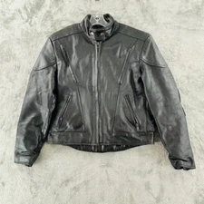 Echtes Leder Leather Moto Jacket Mens S Black Motorcycle Biker Full Zip Lining