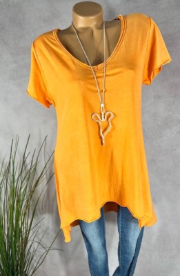 Alinie Long Top TSHIRT Vokuhila Vintage Italy ORANGE 36 38 40