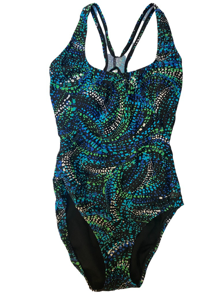 SPEEDO BLUE GREEN ONE PIECE SWIMSUIT 6 Gem