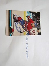 1991 1992 Topps Stadium Club Stephan Lebeau Signed Hockey Card 