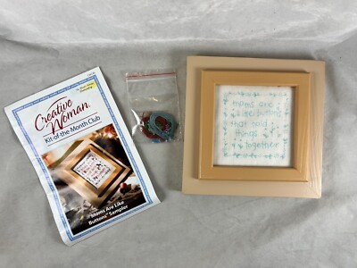 Moms Are Like Buttons Bead Embellished Embroidery Kit with Original Wood Frame