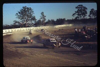 Stock Car Dirt Track Race Racing 35mm Slide 1950s Red Border Kodachrome ...