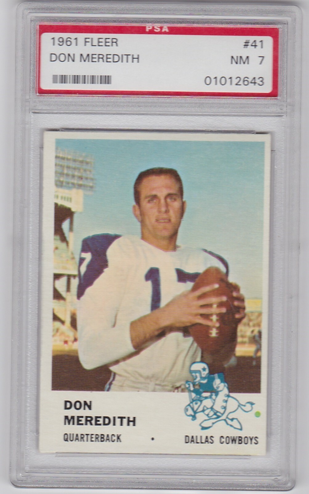 1961 Fleer Don Meredith #41, PSA NM 7