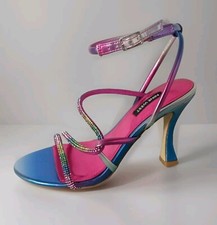 Nine West Blitz Women's Dark Purple Dress Heeled Sandal Size 7.5