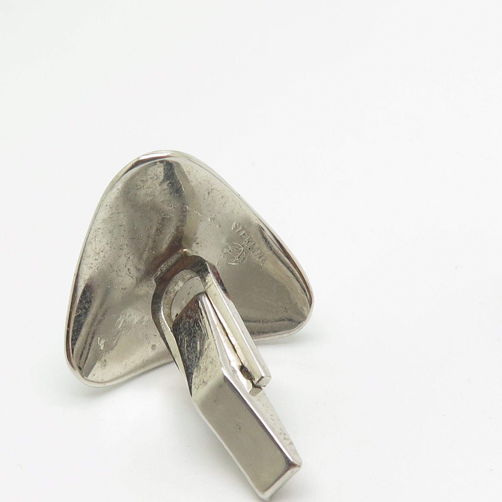 Sterling Silver Triangular Brushed Cufflinks - image 4