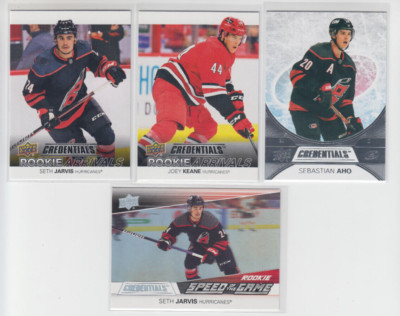 21/22 UD Credentials Carolina Hurricanes w/RCs (4 Cards) Keane RC Jarvis RC +