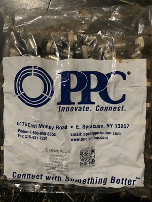 50 RG6 PPC EX6WSPLUS Outdoor Coax Cable Fittings Compression Coaxial Connectors