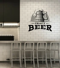 Vinyl Wall Decal Mug of Beer Craft Pub Bar Brewery Brewhouse Stickers (ig6038)