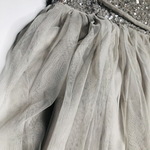Maya Maternity ASOS Maternity Gown Maxi Off The Shoulder Silver Sequin & Tulle - Picture 10 of 12