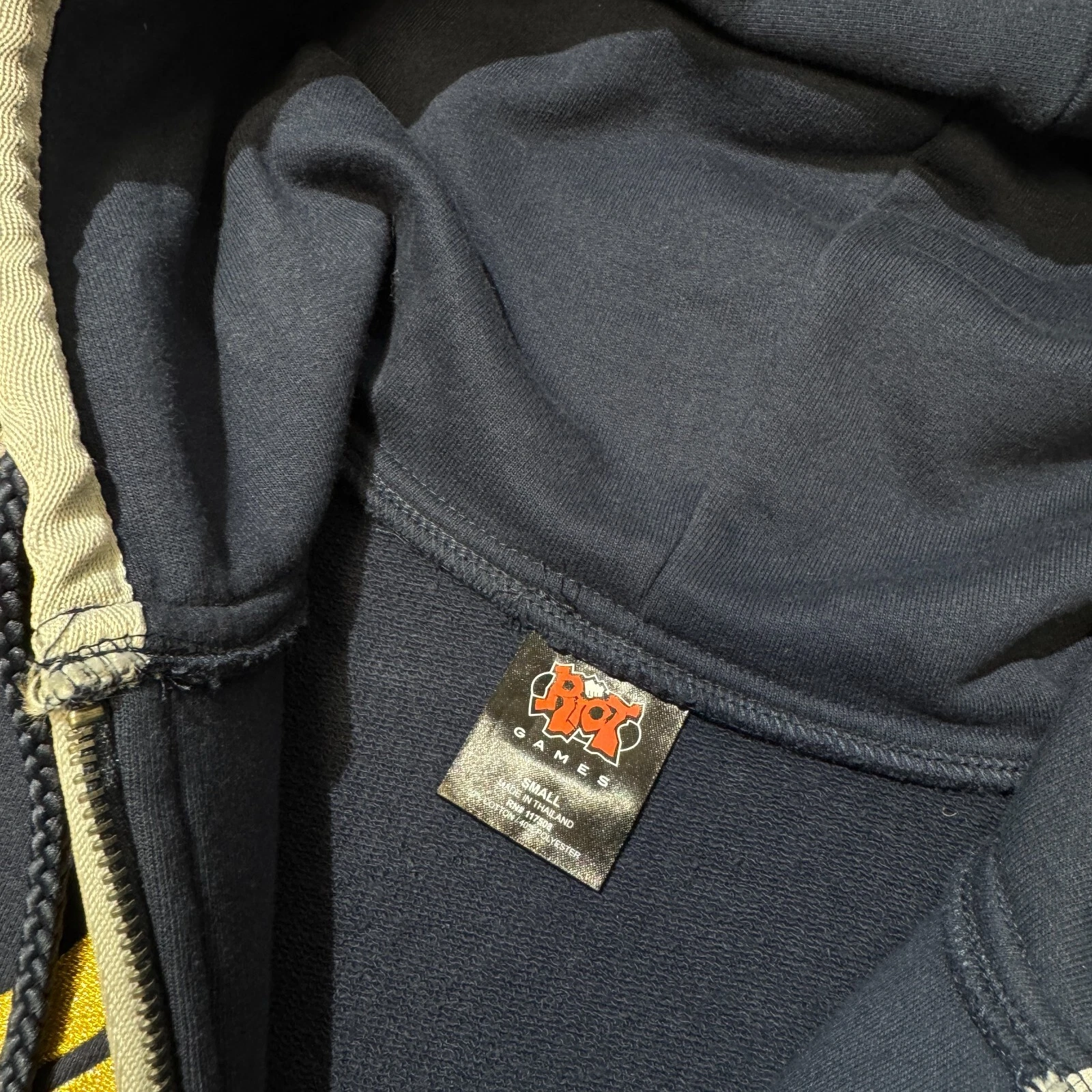 GUCCI Felpa con cappuccio e zip vintage League of Legends unisex cotone navy taglia S vestibilità regolare