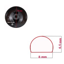 Manopola Ristorazione Cucina Attacco Mezza Luna 8 x 6,5 mm Esterno 70 mm