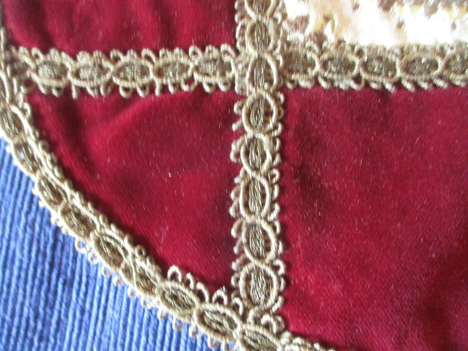 Napperon N°310 tapis centre de table tapisserie velours Napoléon III ?  29 cm  - Photo 3/4