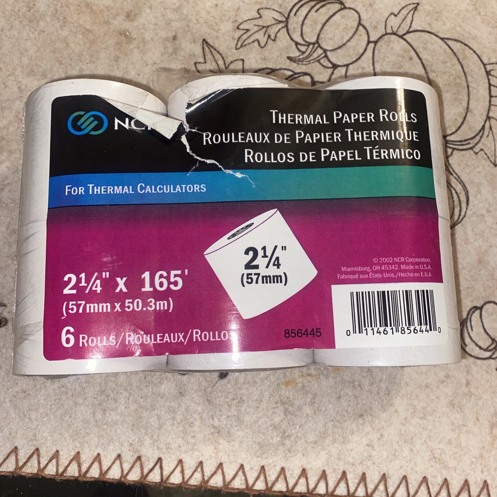 NCR Thermal Calculator Rolls 2.25 x 165 Feet White 6-Pack-image