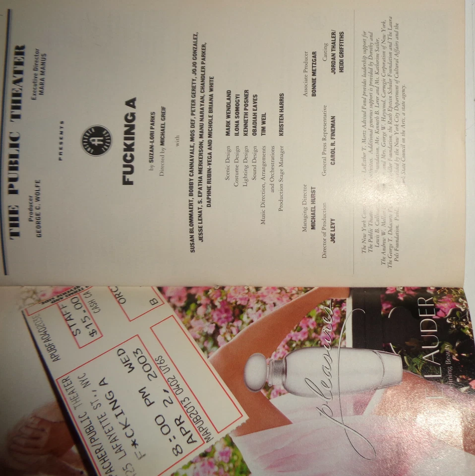 F*CKING A - Playbill - März 2001 - Public Theater, NYC - Mit Eintrittskarte - Bild 2 von 4