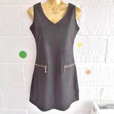 🖤Fashion Union Size 6 Black Faux Suede Textured Sleeveless Dress Zip