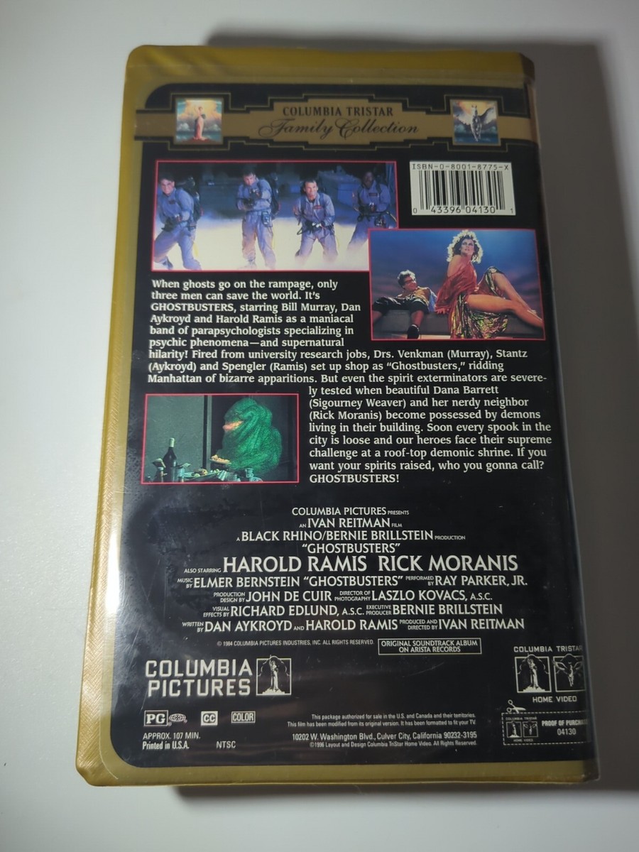 VHS Ghostbusters Columbia Family Collection 1984 Video Cassette