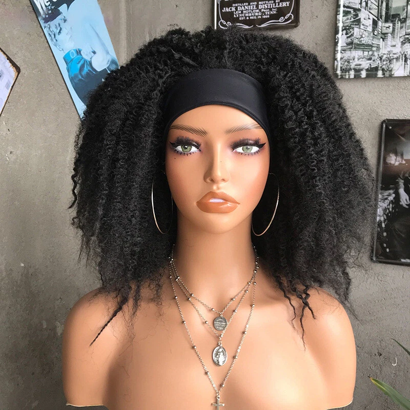 Pelucas con Diadema Marley Trenzas Peluca Sintética 18" Corto Afro Rizado Rizado  Foto 2 de 4