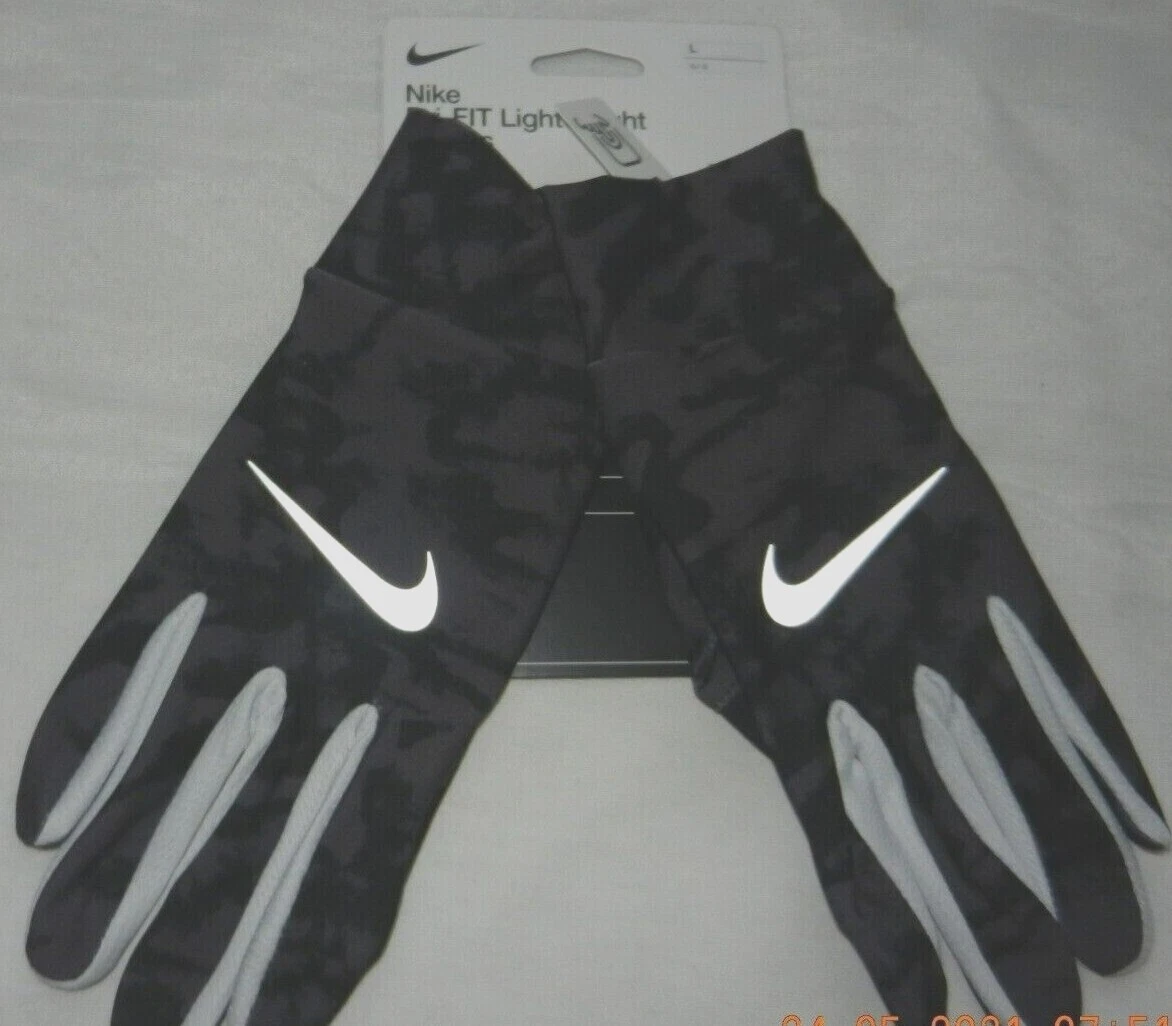 Nike Dri-Fit LightWeight Tech Running Warm Gloves Black/Camo Winter Size M/L/