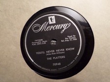 MERCURY 78 RECORD 70948/PLATTERS/IT ISN'T RIGHT/YOU'LL NEVER NEVER KNOW/ EX