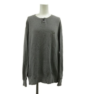 CROCODILE Sneaker Sweatshirt L grau uni Henley Neck Langarm /PP GY58