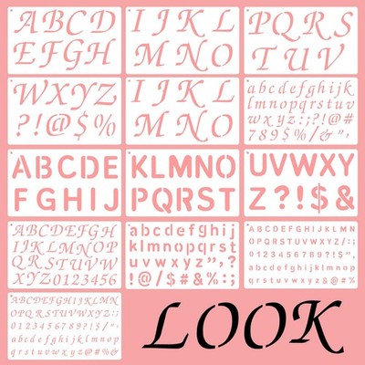 TAHULIK Stencil Letters for Painting, 1/2, 3/4, 1, 2 Inch Letter Stencils, Sm...