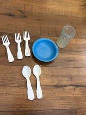 Vintage Fisher Price Fun With Food Toy Play Pretend Kitchen Utensils Lot 7 Peice