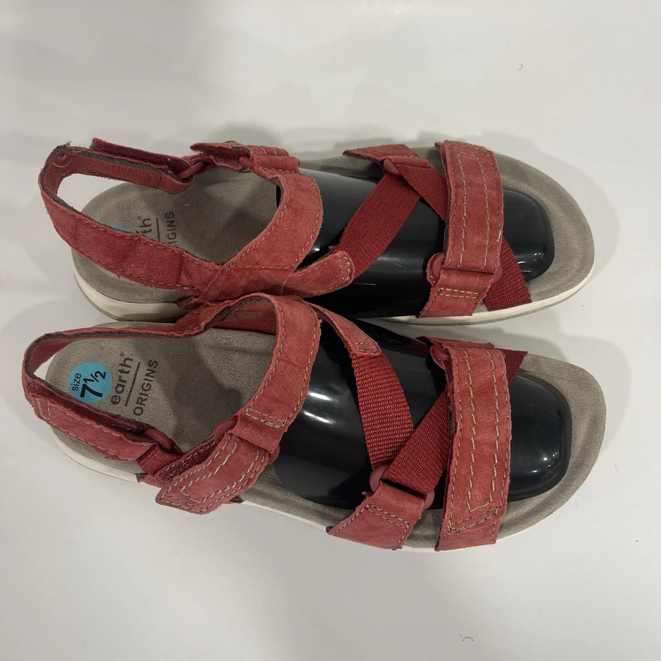 Sandalias Earth Origins Savoy Slide para mujer 7,5 de gamuza rosa frambuesa Foto 4 de 4