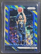 RICKY RUBIO 2018-19 PANINI PRIZM #133 CHOICE BLUE YELLOW AND GREEN JAZZ