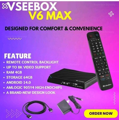 vSeeBox V6 Max Android Streaming TV Box | Authorized Distributor | Same-Day Ship