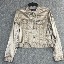 Vintage Guess 90's jacket Womens Size Medum Gold Metallic Shimmer