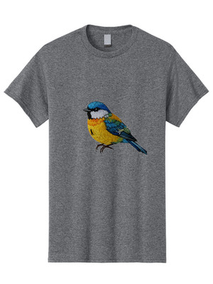 Colorful-Bird Mens Graphic Tee, 100% Cotton, Casual Summer Wear