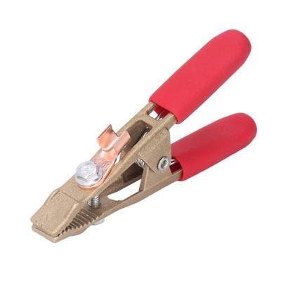 Red Sheath A Shape Earth Wire Clamp Messing Erdung Work Clamp Electric CU