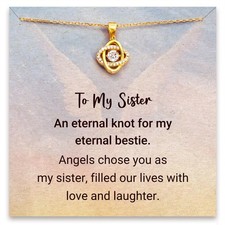 Sister Christmas Gifts, 925 Necklace for Sister, Sisters Birthday Gifts from Sis
