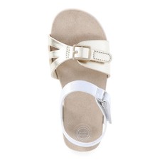 Wonder Nation Baby Toddler Girls Buckle Sandals,Size 10 Silver Gold--EBZ1