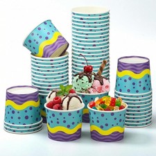 50 Pcs 6 oz Monster Theme Birthday Party Decoration Paper Snack Bowls Disposable