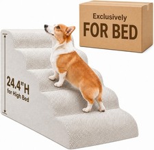 Dog Ramp for Bed,Pet Ramp for High Bed,Dog Stairs for Small  Medium Dogs,Curved