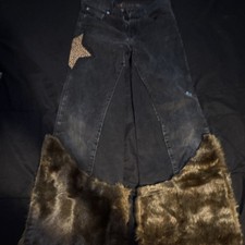 Levis Black Straight Denim Jeans with Star Pa...