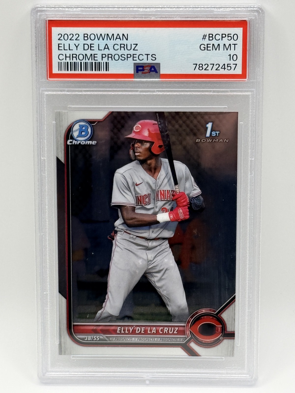 2022 Bowman Chrome Elly De La Cruz #BCP-50 1st Bowman PSA 10 Cincinnati Reds