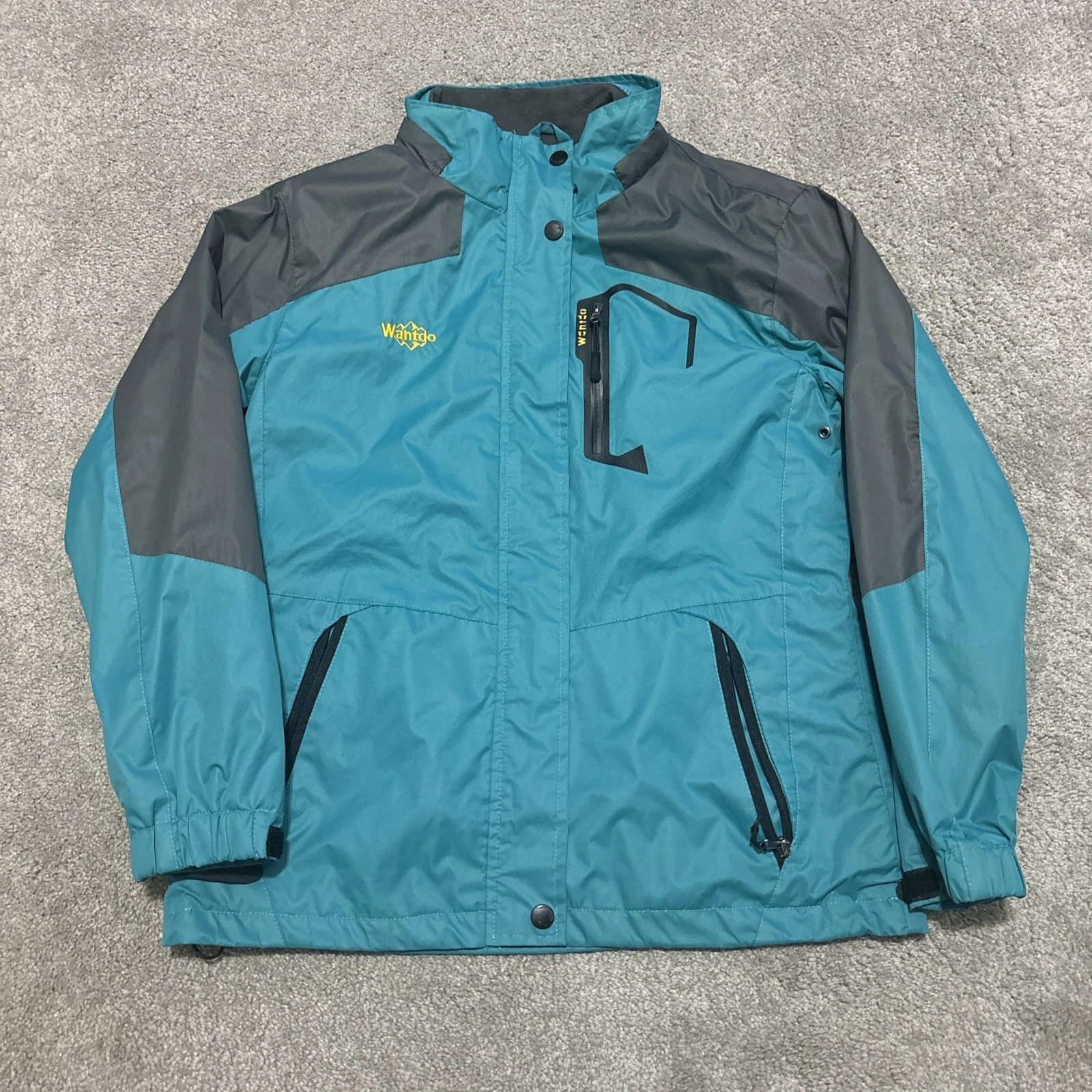 Wantdo Waterproof Ski Jacket Coat Blue Grey Mens Size Small Snowboarding