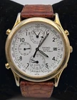 Vintage Seiko Age Of Discovery World Timer 38mm White Date Dial Mens Watch...