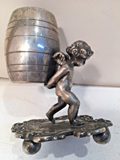 ANTIGUO SOPORTE O JARRÓN PALILLO DE DIENTES VINTAGE DE PLATA O PLATA ÁNGEL CHAREB