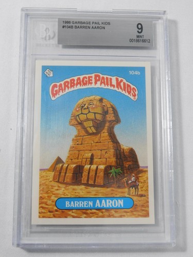 1986 Barren Aaron #104B Garbage Pail Kids Beckett 9 Mint Sticker