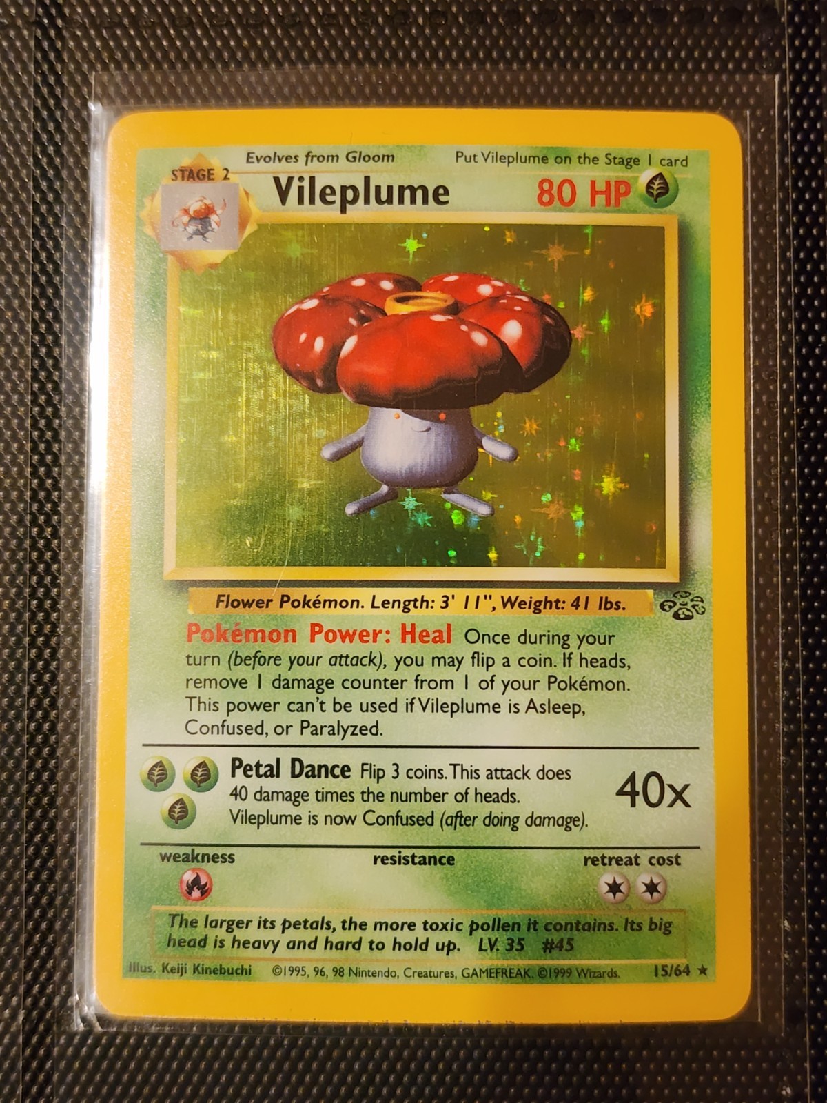 Vileplume 15/64 Holo Jungle Set Pokemon Card WOTC LP-NM 