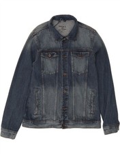 OVS Giacca Uomo Denim UK 40 Large Blu Cotone CM19