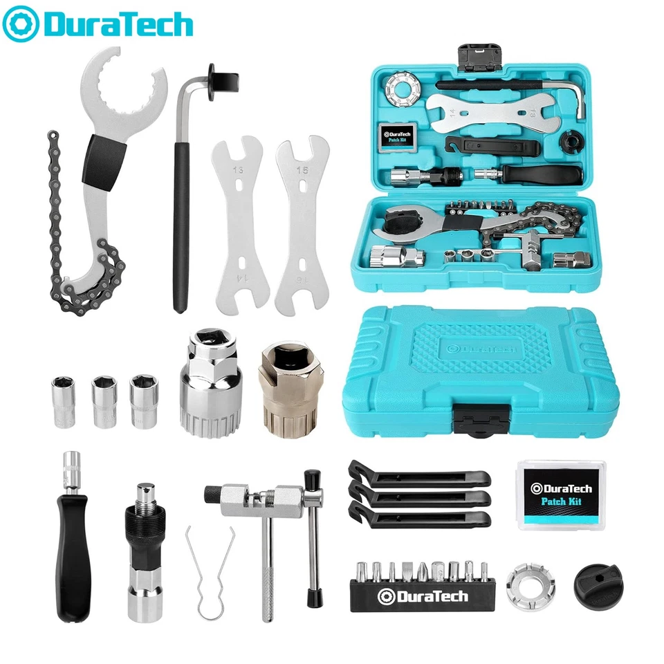 DURATECH 31-Piece Bicycle Repair Set Home Multi-Purpose Repair Kit with Tool Box - Image 1 of 4