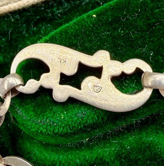 Solid 825 Sterling Silver 7" Decorative Bracelet - image 6