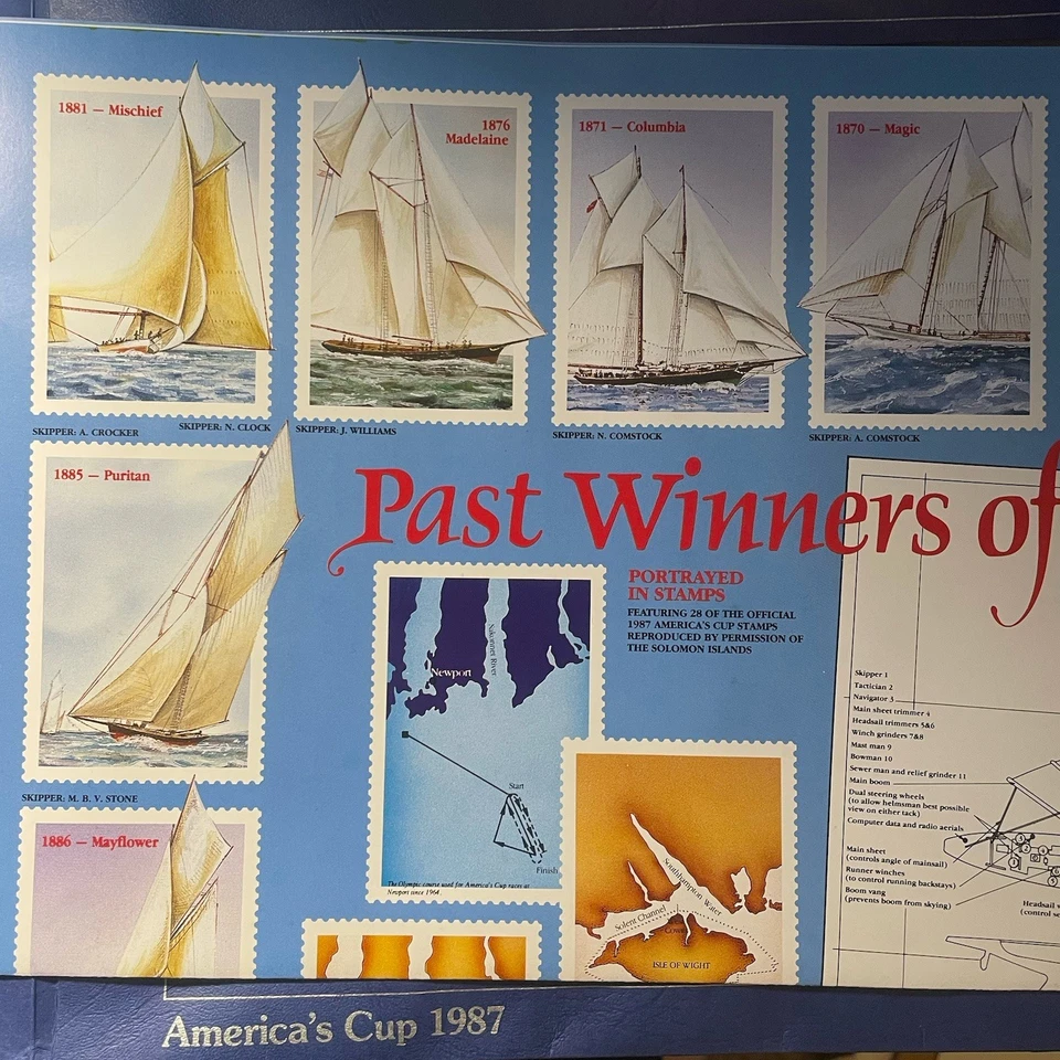 1987-AMERICA'S CUP Sailing Mint Stamps And Cover Solomon Islands - Image 3 of 4