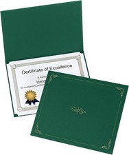 Certificate Holders Green Diploma Holders Letter Size 25 per Pack 299605 
